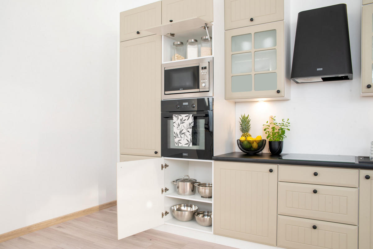 KÜCHENZEILE KS1-G300 - Arvion - Strapazierfähig mit modernem Flair - Kaschmir, Holz/Holzwerkstoff (300/249.3/56cm) - ROYAL24_MARKT