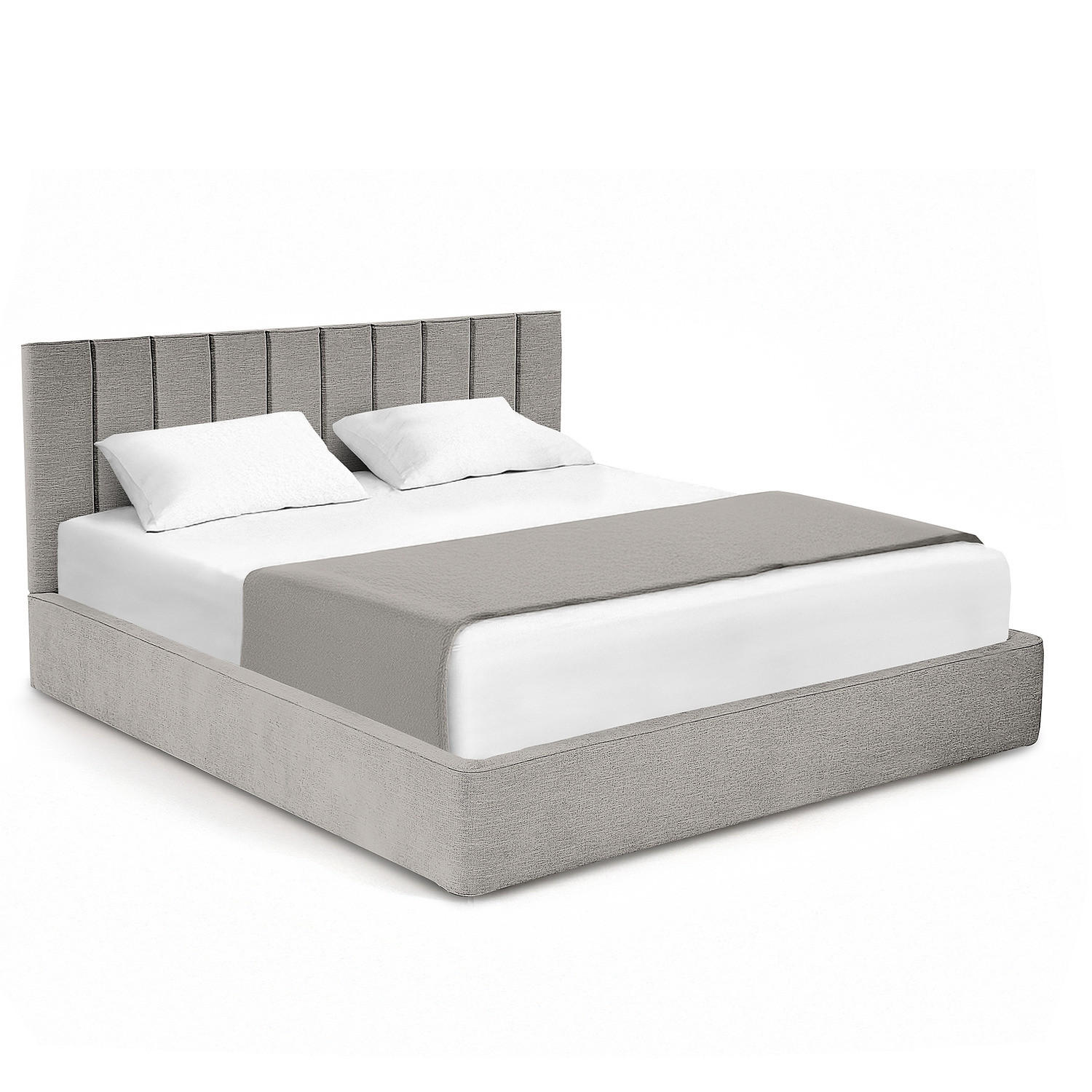 POLSTERBETT - Hellgrau, Textil (200/200cm) - home24