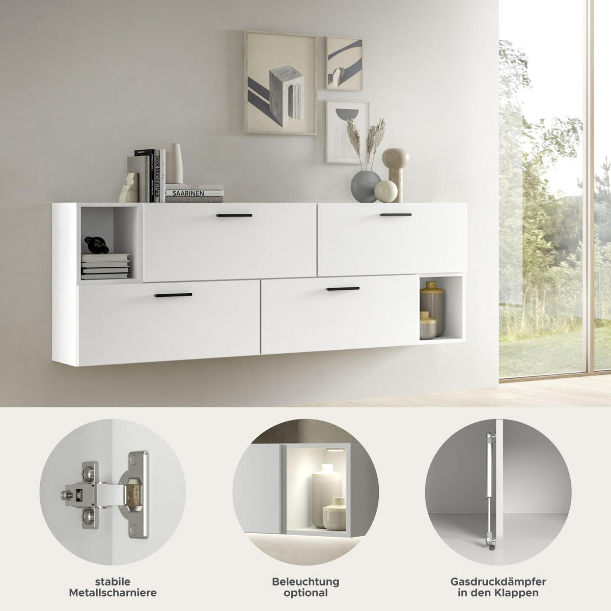 WOHNWAND The One weiß 176/34/97 cm - Weiß, Holzwerkstoff (176/97/34cm) - Xonox