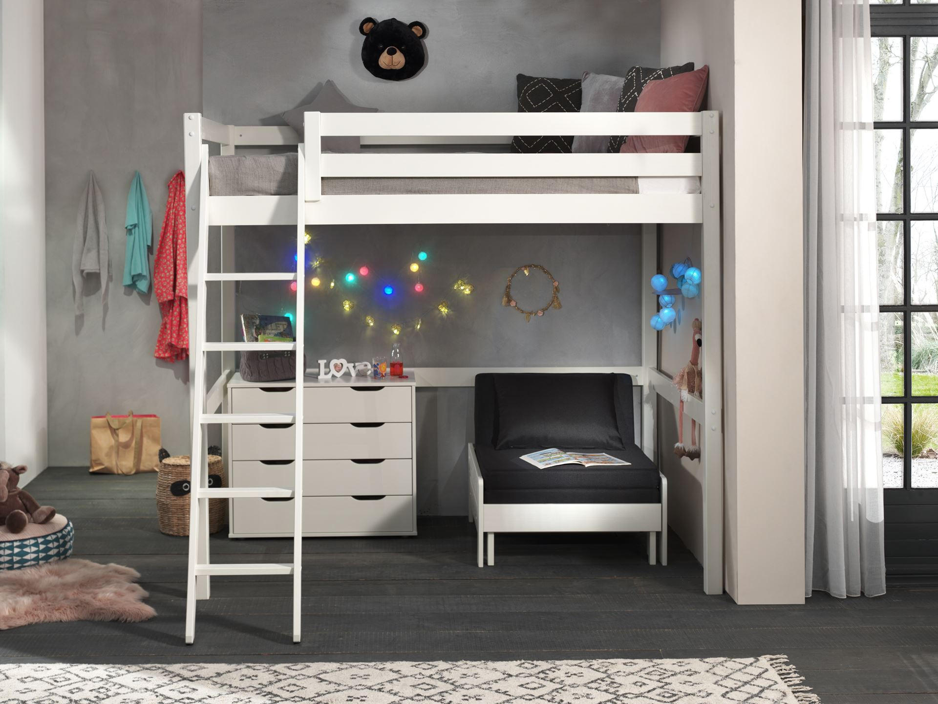 HOCHBETT Karolina 209x190x215 aus Massivholz+MDF in Weiß - Weiß, Holz (140/200cm) - 58aufmkessel