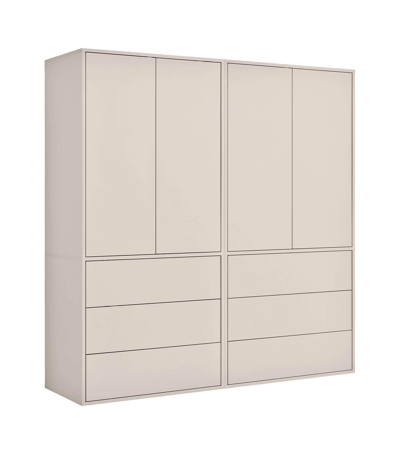 KLEIDERSCHRANK Der Robe - Beige, Holzwerkstoff (180/197/58cm) - Mokebo