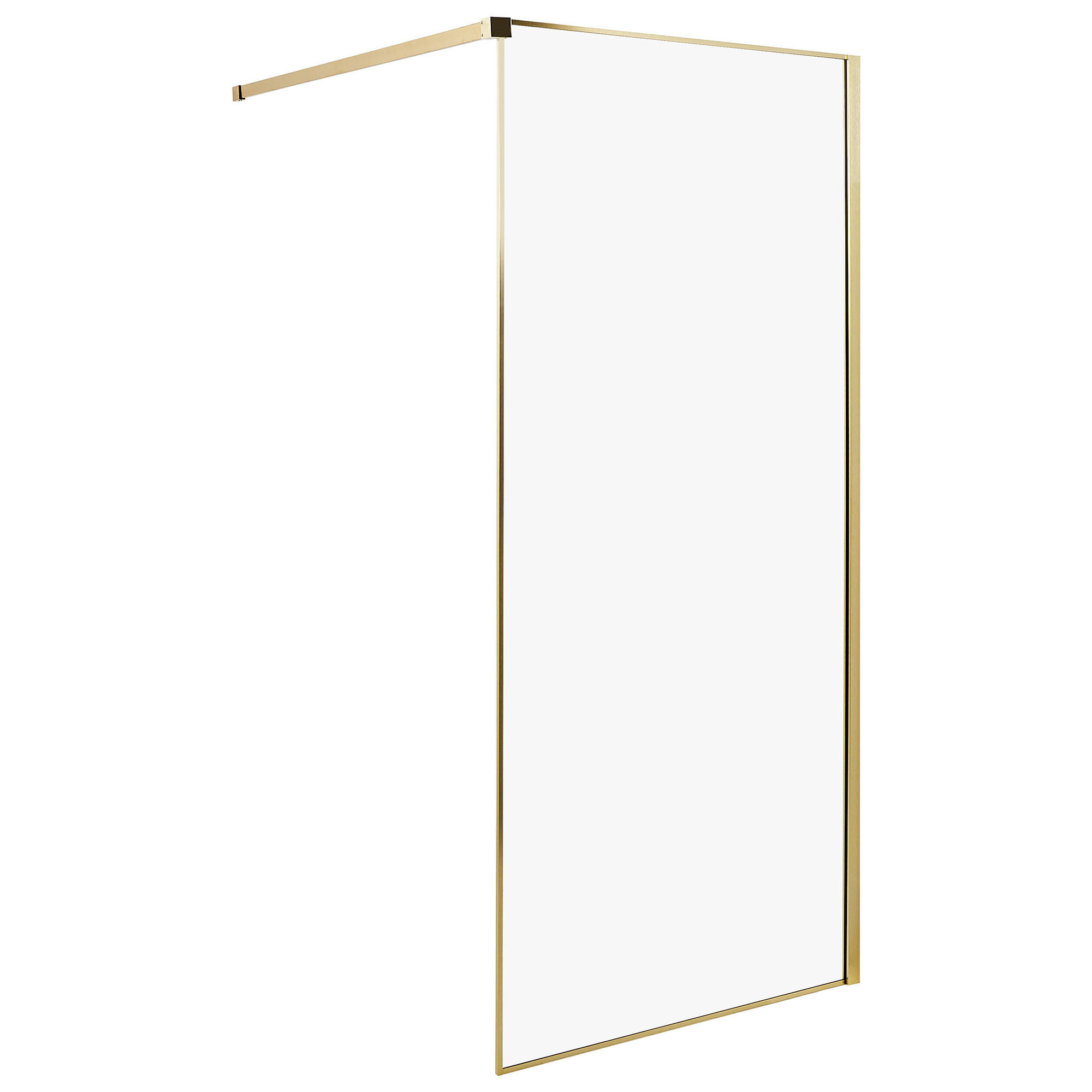DUSCHWAND 90/190 cm Gold Waspam - Transparent/Goldfarben, Glas (90/190cm) - Beliani