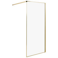 SPRCHOVÁ ZÁSTĚNA 90/190 cm Zlatá Waspam - zlatá/průhledná, sklo (90/190cm) - Beliani