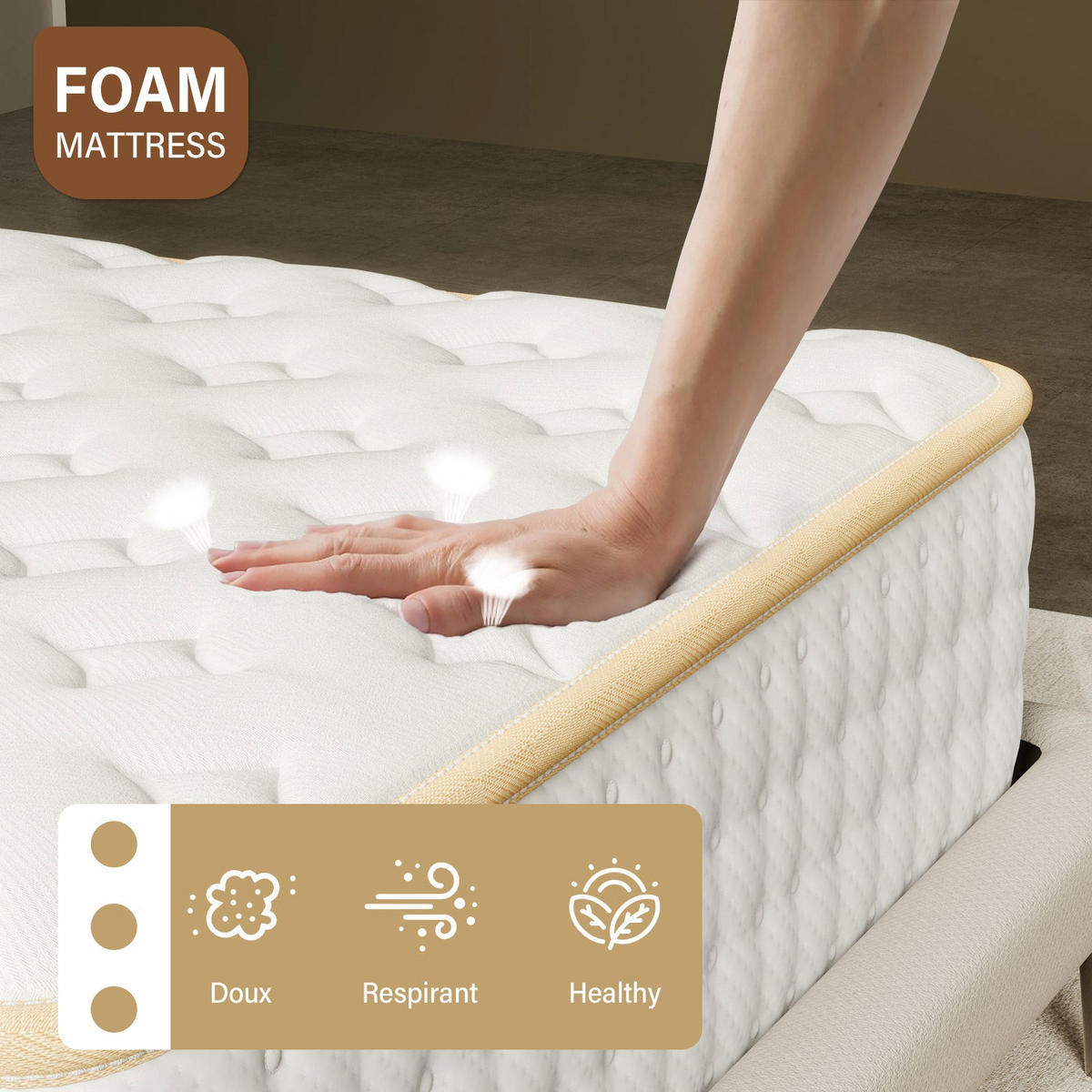 SCHAUMSTOFFMATRATZE komfortabel, 160/200 cm, Höhe ca.: 18 cm - Multicolor, Textil (160/200cm) - TEENO