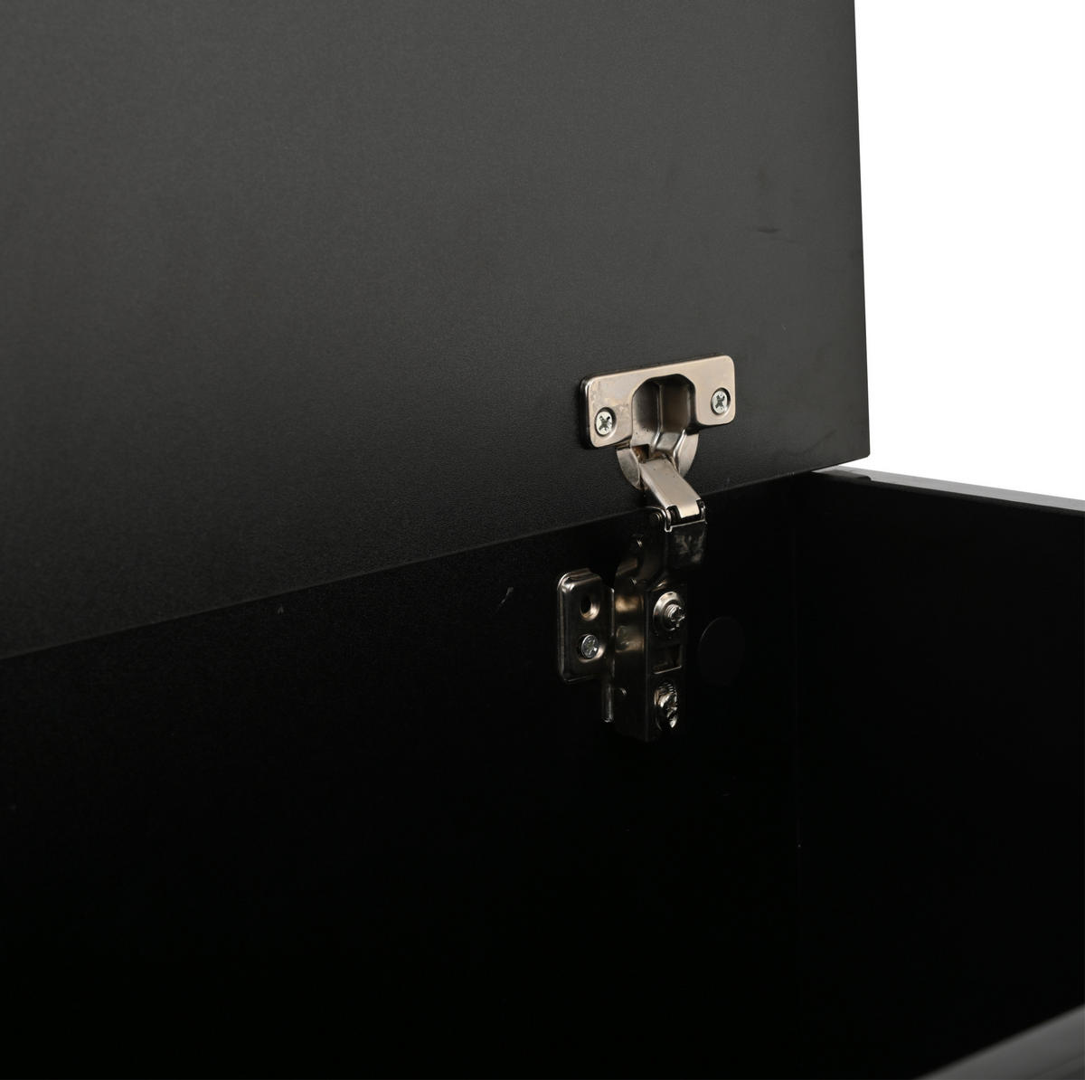 COUCHTISCH aus Spanplatte 70x70x38 cm in Schwarz mit LED & Stauraum - Schwarz, Holzwerkstoff (70/70/38cm) - Modfu