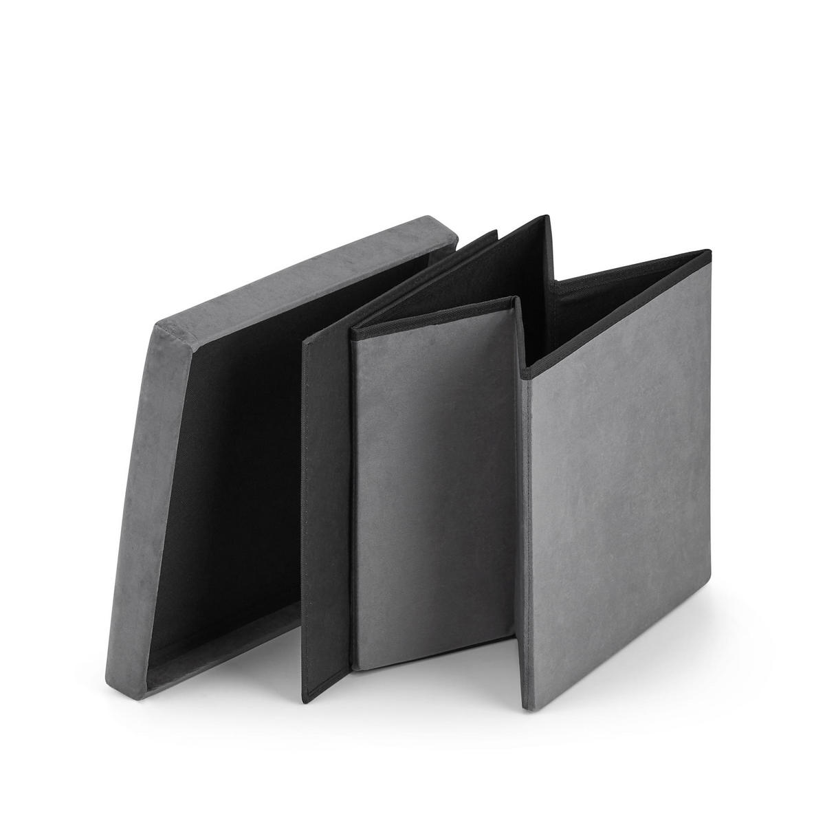 SITZBOX Cortona M Samt Grau - Grau, Textil (30/30/30cm) - Komodee