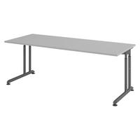 SCHREIBTISCH Serie-Z 80/200/74 cm in Grau/Graphitfarben - Graphitfarben/Grau, Holzwerkstoff (80/200/74cm) - bümö