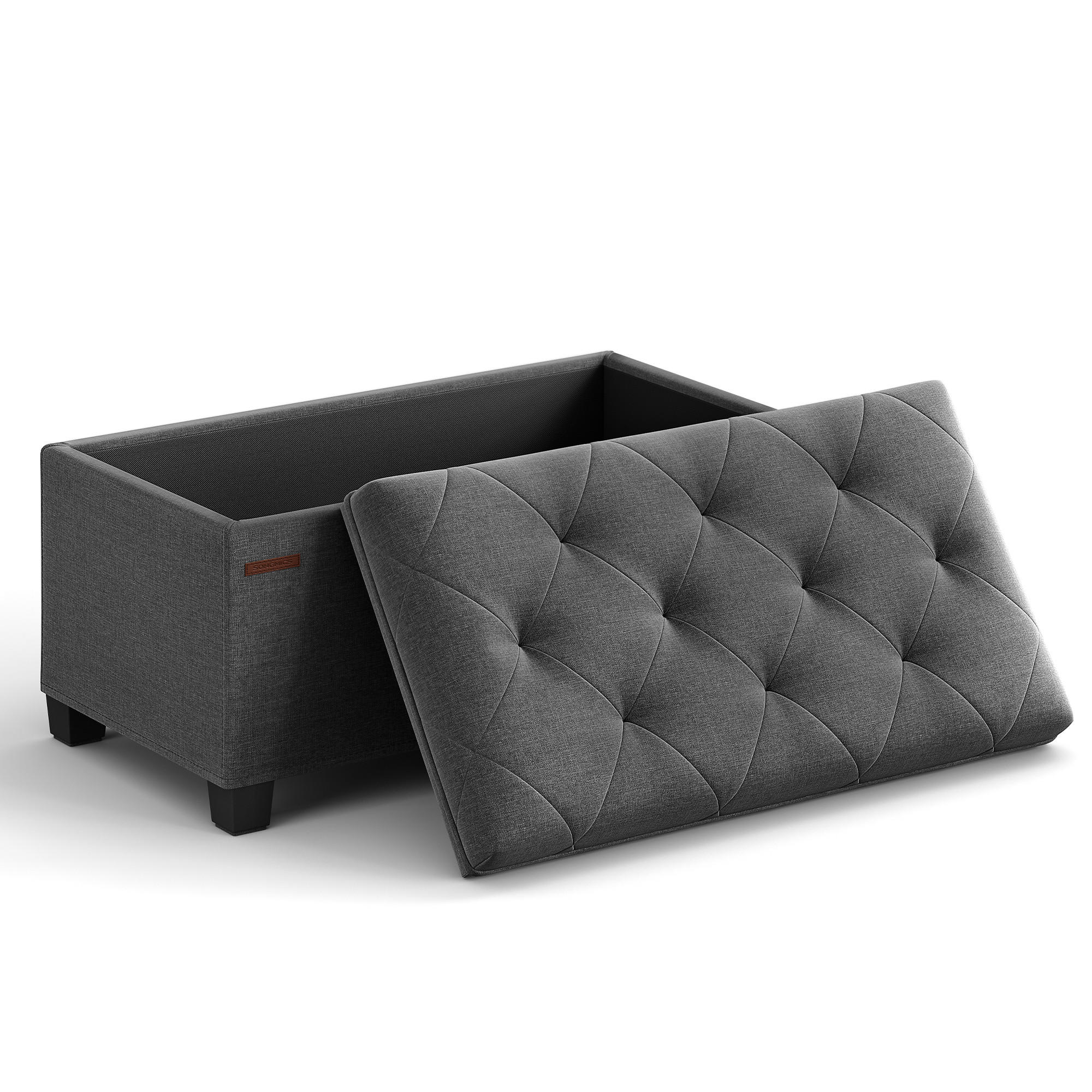 SITZHOCKER Magenta - Grau, Holzwerkstoff (76/40/40cm) - SONGMICS
