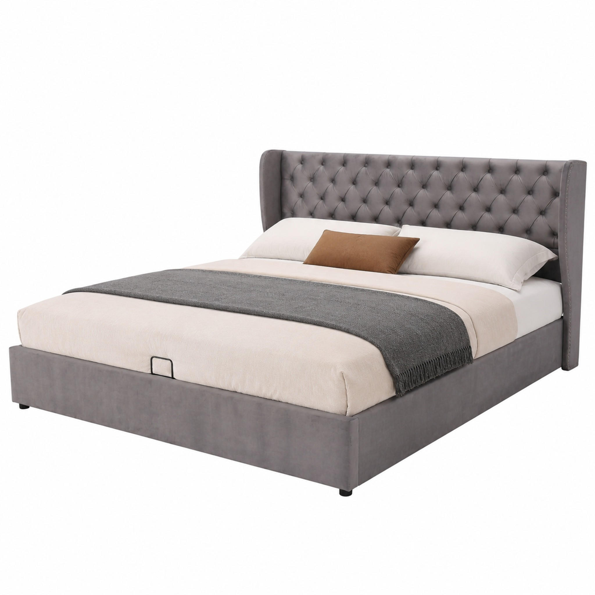 Beauniv Polsterbett Grau 160x200 cm