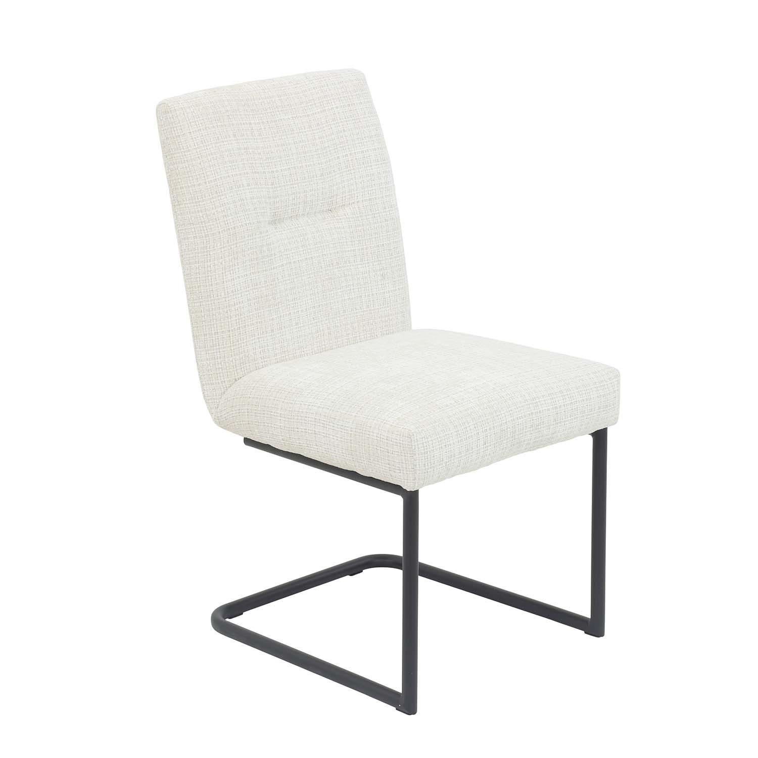 SCHWINGSTUHL 2 Stück Cleo I, XL Sitzbreite - Creme - Creme/Schwarz, Textil/Metall (52/90/66cm) - Hela Vertriebs GmbH