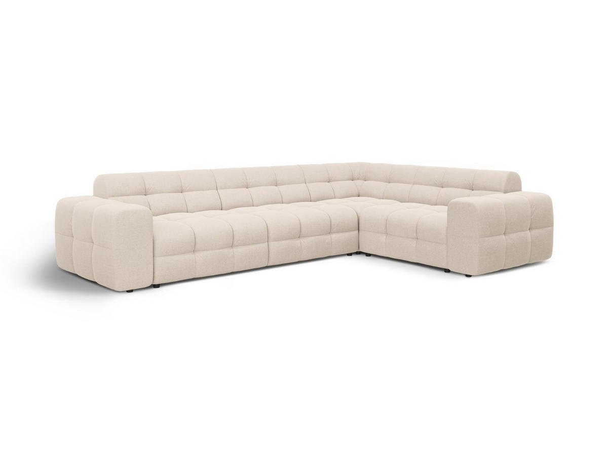 ECKSOFA rechts Kendal aus strukturiertem Stoff beige 6 Sitzplätze - Beige, Textil (231/332cm) - Micadoni