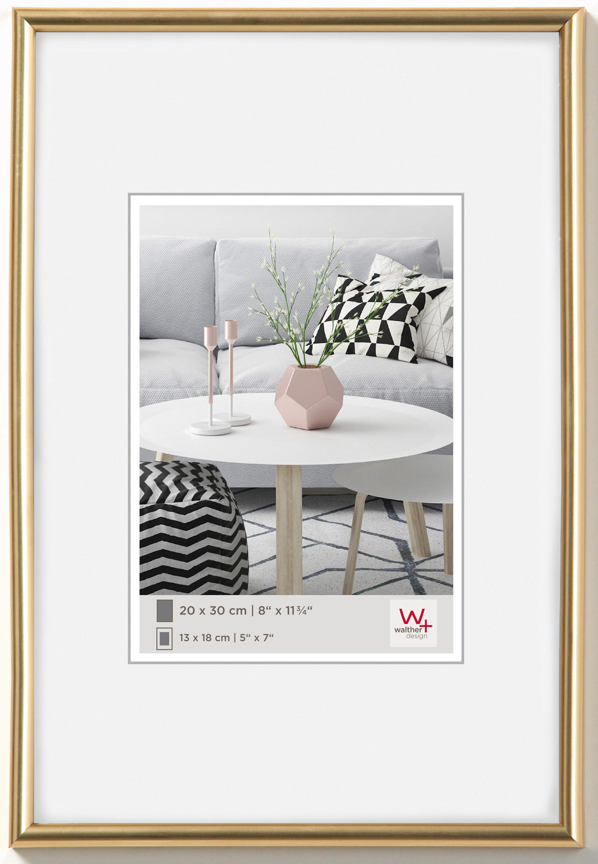 walther design Bilderrahmen Gold 25x31x1.9 cm