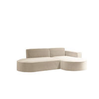 ECKSOFA Modernes L-förmiges Modena Studio Stoff Raven Champagner Rechts - Champagner, Holz/Textil (236/165cm) - Kaiser Möbel