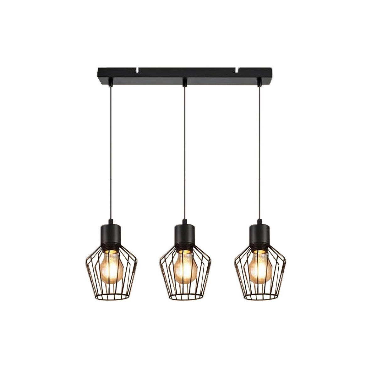 PENDELLEUCHTE Elara 173/57/12 cm - Schwarz, Metall (173/57/12cm) - ZMH