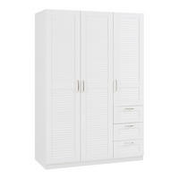 KLEIDERSCHRANK Finning - Weiß, Holzwerkstoff (120/176/52cm) - [en.casa]