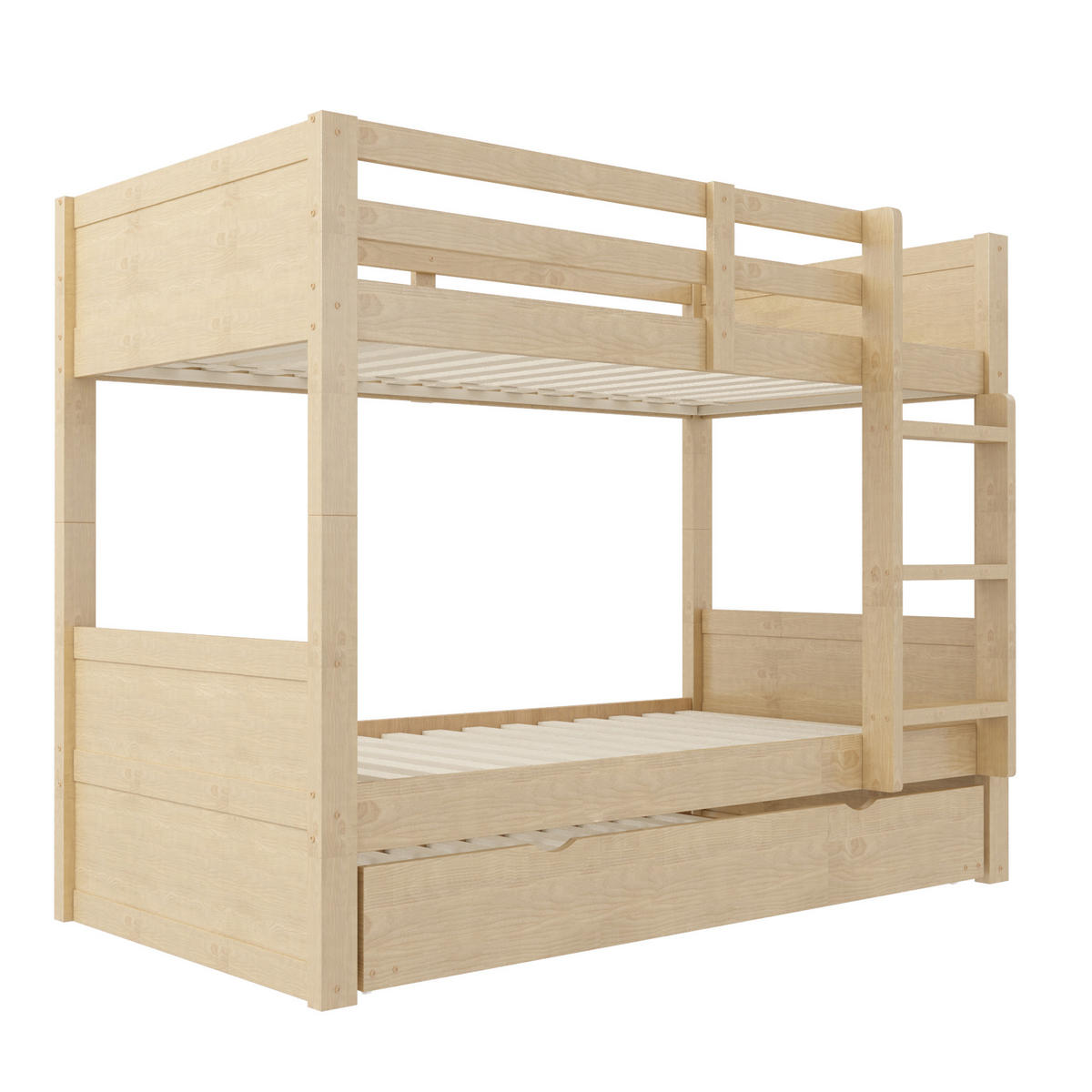 ETAGENBETT mit Ausziehbett 90x200 cm Holz 3-in-1 - Birnbaumfarben, Holz (90/200cm) - Meubliv