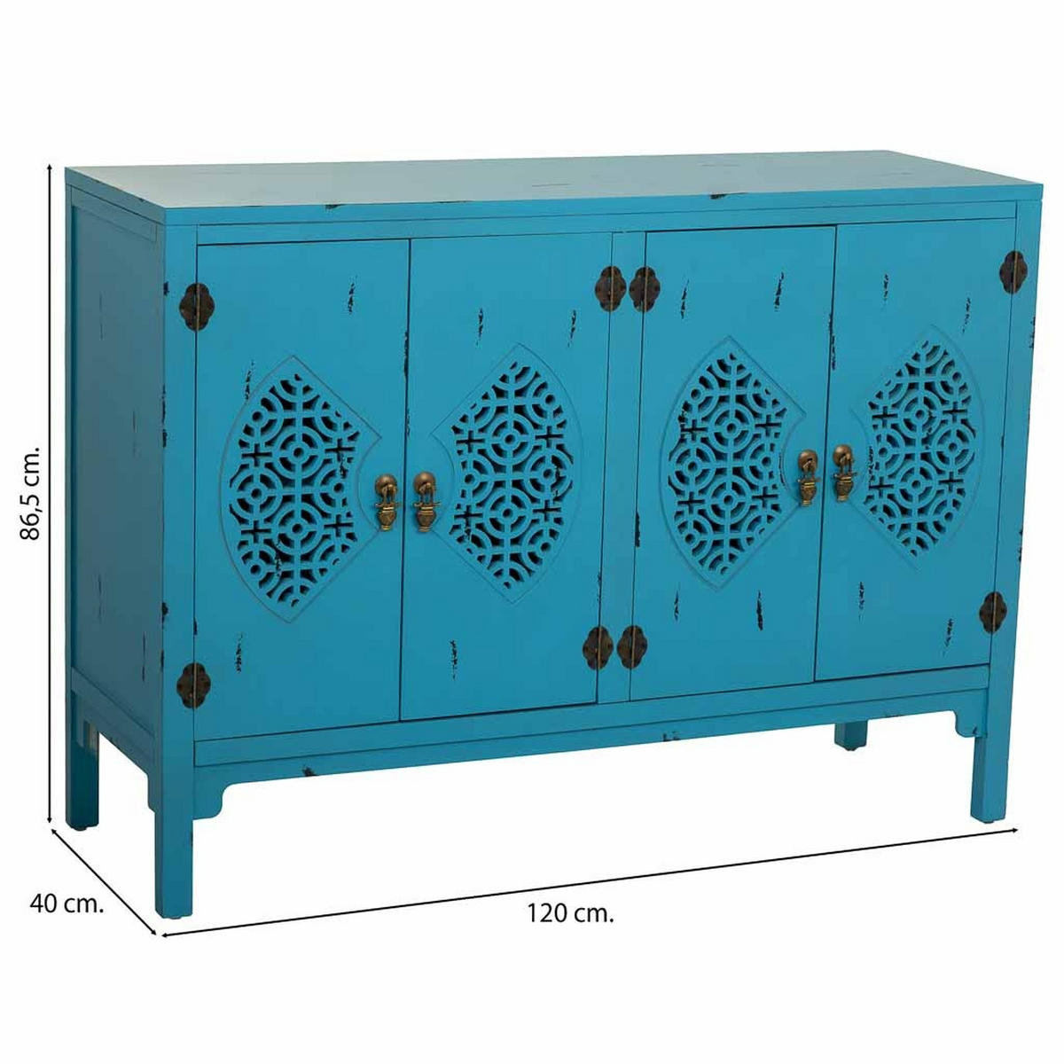 SIDEBOARD aus Holz 120x40x87 cm - Blau, Holz (120/86.5/40cm) - Wanderlust