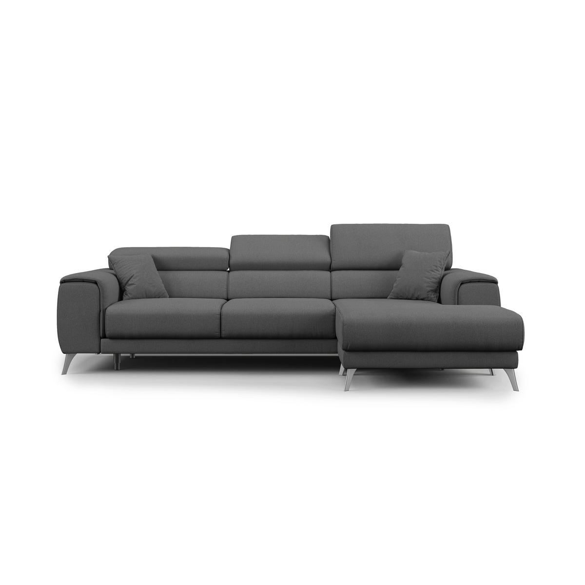 ECKSOFA LINKS Fusion - Anthrazit, Textil (260/102cm) - Divani.store
