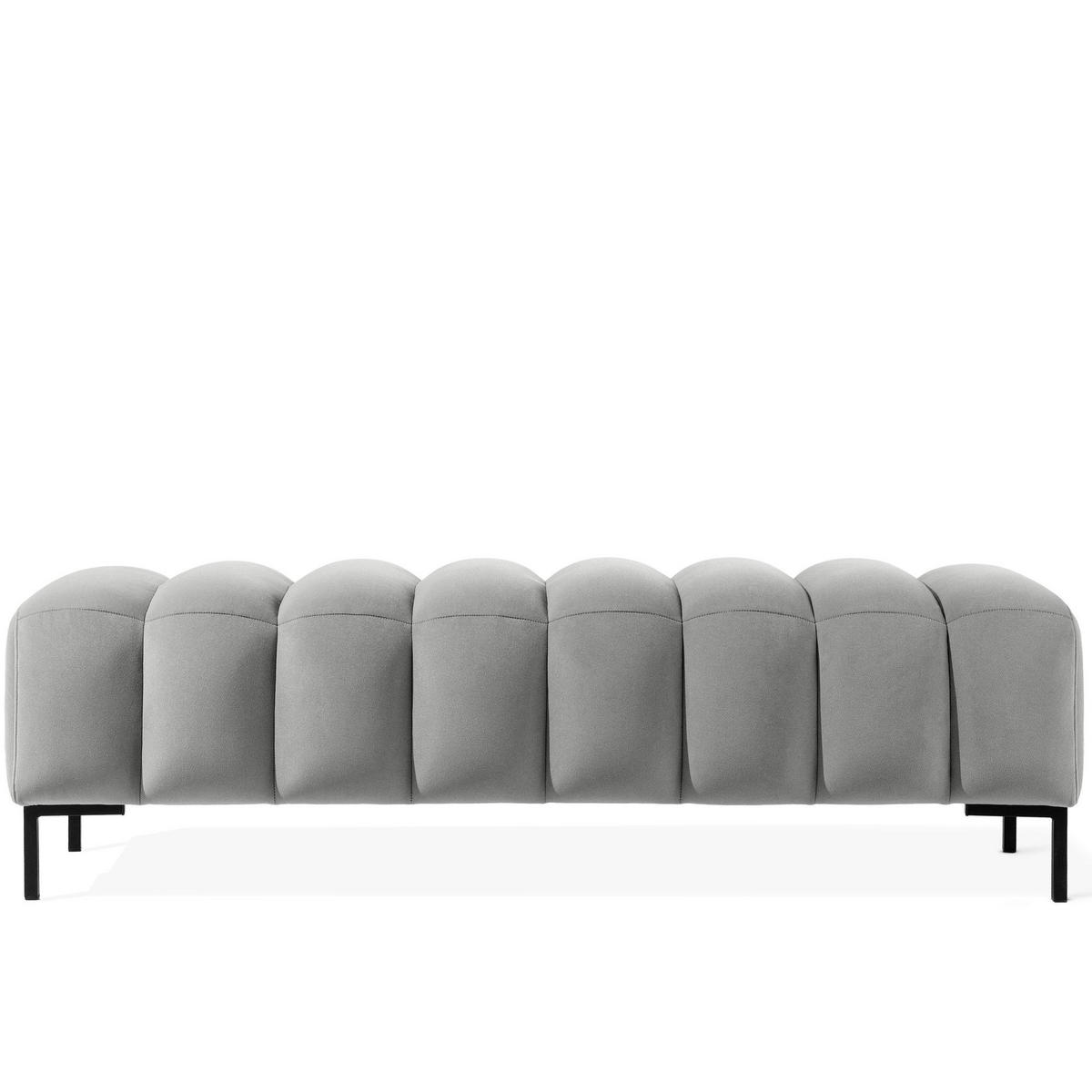 POLSTERBANK Bettbank PECCO, Metallbeinen - Schwarz/Grau, Holz/Textil (160/50/50cm) - KONSIMO®