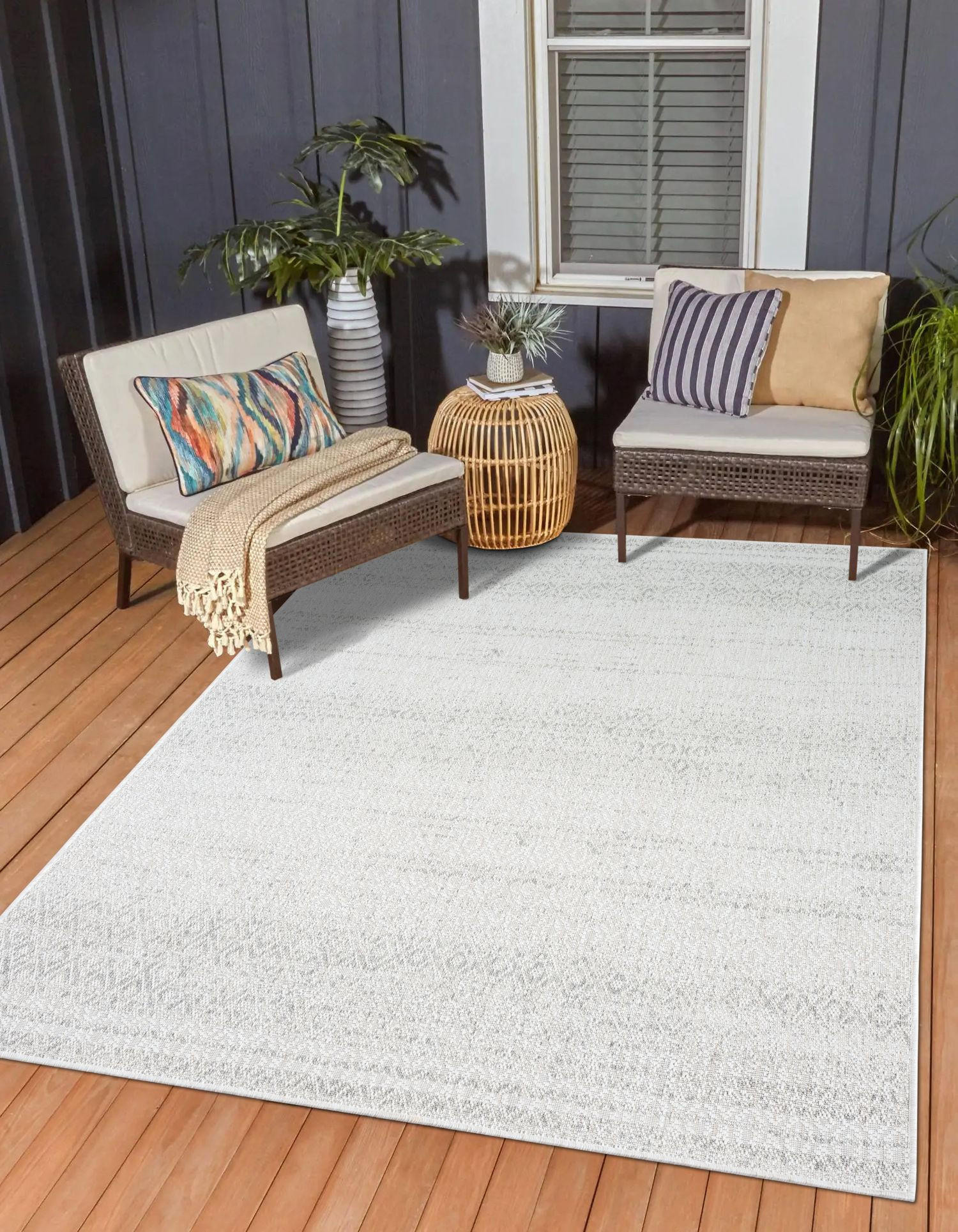 OUTDOORTEPPICH Cathrine Hellgrau,Silberfarben,Creme 200/300 cm - Hellgrau, Textil (200/300cm) - My-Rug