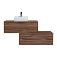 EINZELWASCHTISCH - 94 cm x 47 cm - Holz, Platte - Naturfarben Dunkel - TEANA - Naturfarben, Holz (94/32/47cm) - Vente-Unique