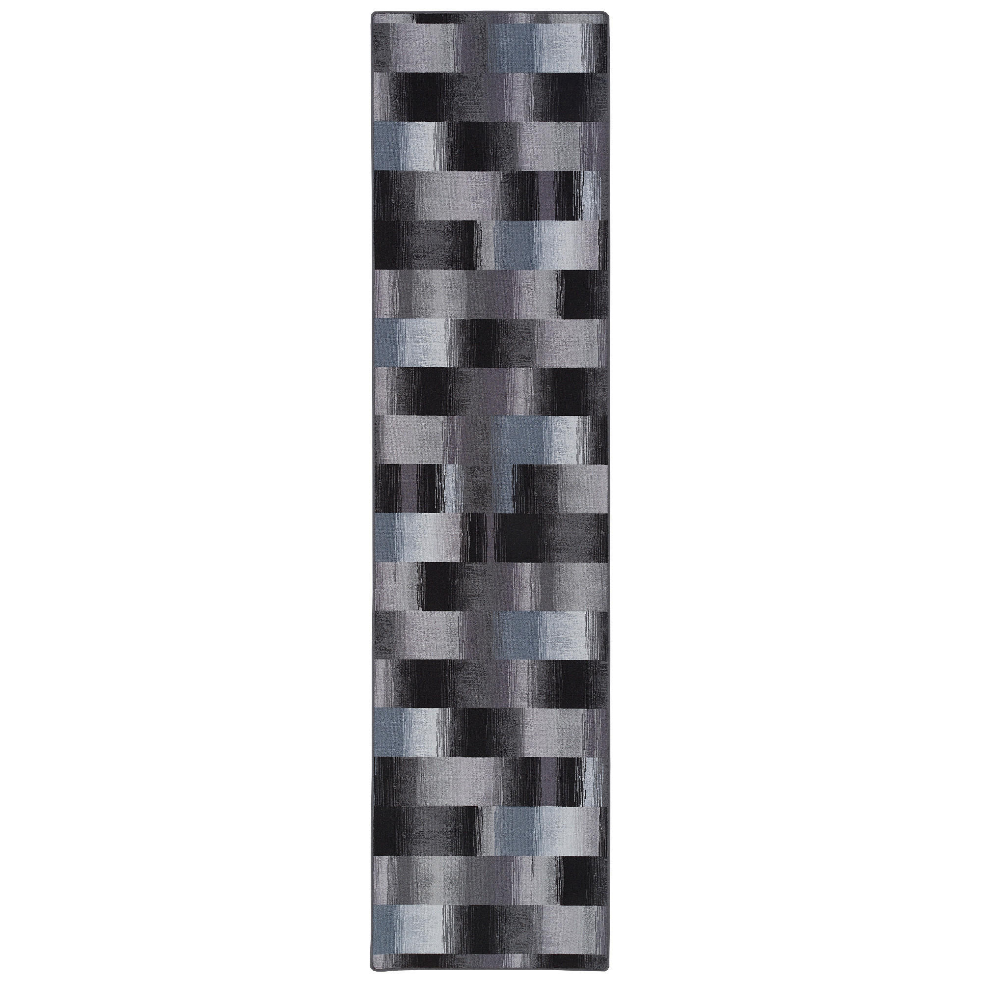 VELOURS LÄUFER TEPPICH MYSTIC KARO - Blau, Textil (100/200cm) - Snapstyle