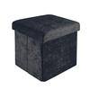 SITZBOX Faltbar mit Samtbezug 30/30/30 cm (Schwarz) - Schwarz, Karton (30/30/30cm) - Intirilife