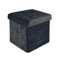 SITZBOX Faltbar mit Samtbezug 30/30/30 cm (Schwarz) - Schwarz, Karton (30/30/30cm) - Intirilife