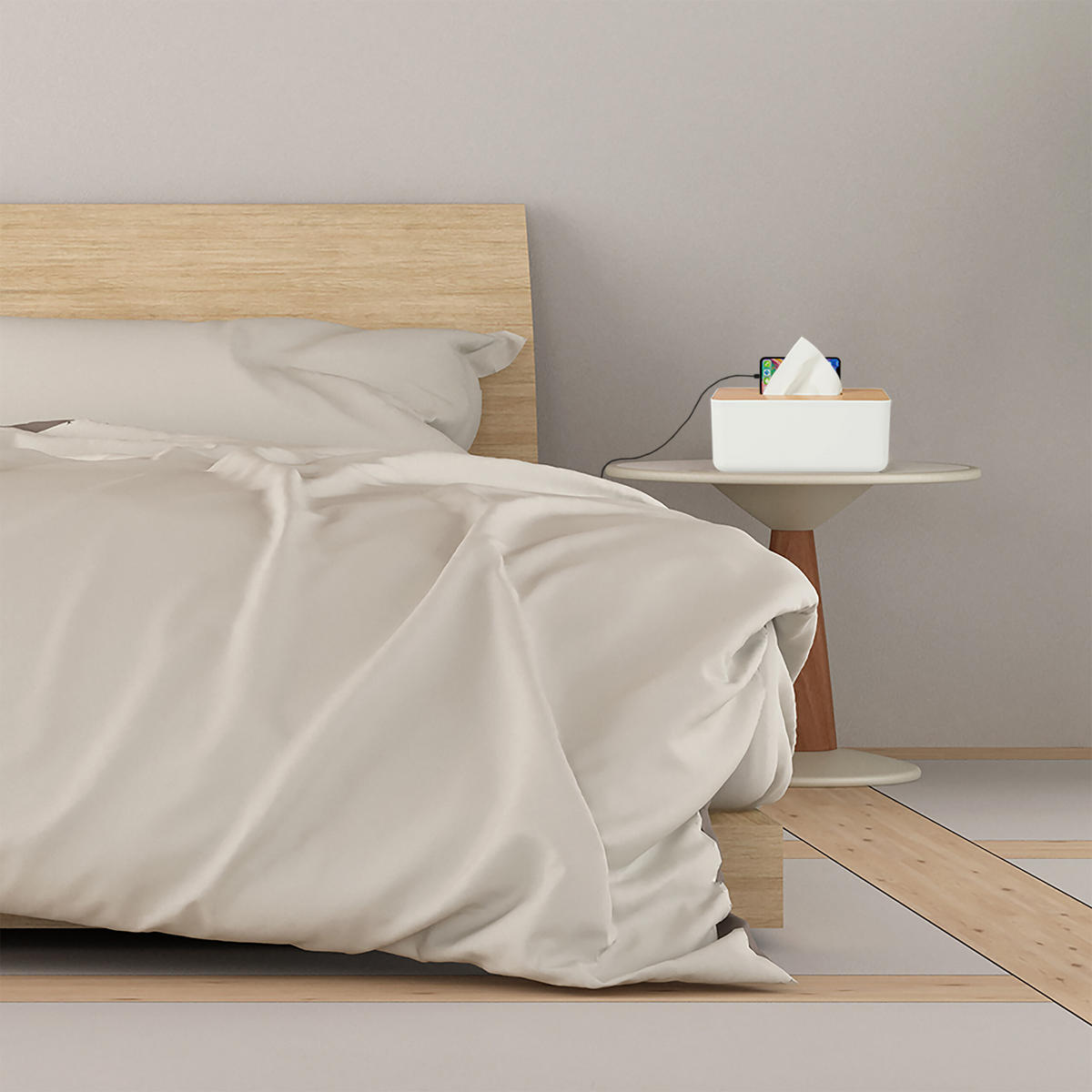 LÁTKOVÝ box - viacfarebná, drevo/plast (13/23/10cm) - Relaxdays