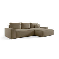 ECKSOFA MONA mit Schlaffunktion QUELLE 18 Rechts - Hellbraun, Textil (280/185cm) - Bedante