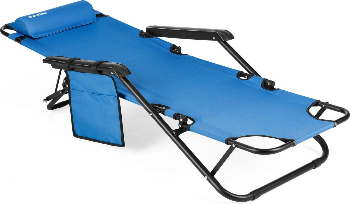GARTEN-RELAXSESSEL bis 150 kg, Klappbar - Türkis, Textil (61/31/153cm) - Outtec