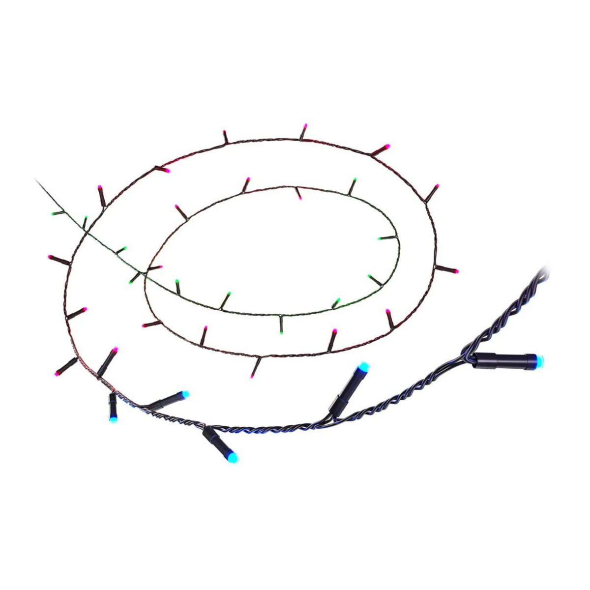 LICHTERKETTE Schwarz - Schwarz, Kunststoff (2000cm)
