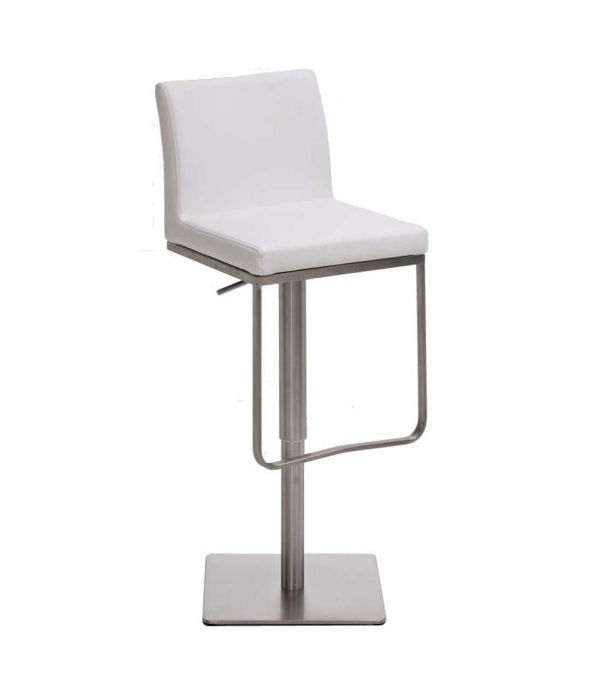 BARHOCKER Panama 86x42x44 cm weiß - Weiß, Leder (42/86/44cm) - furnicato
