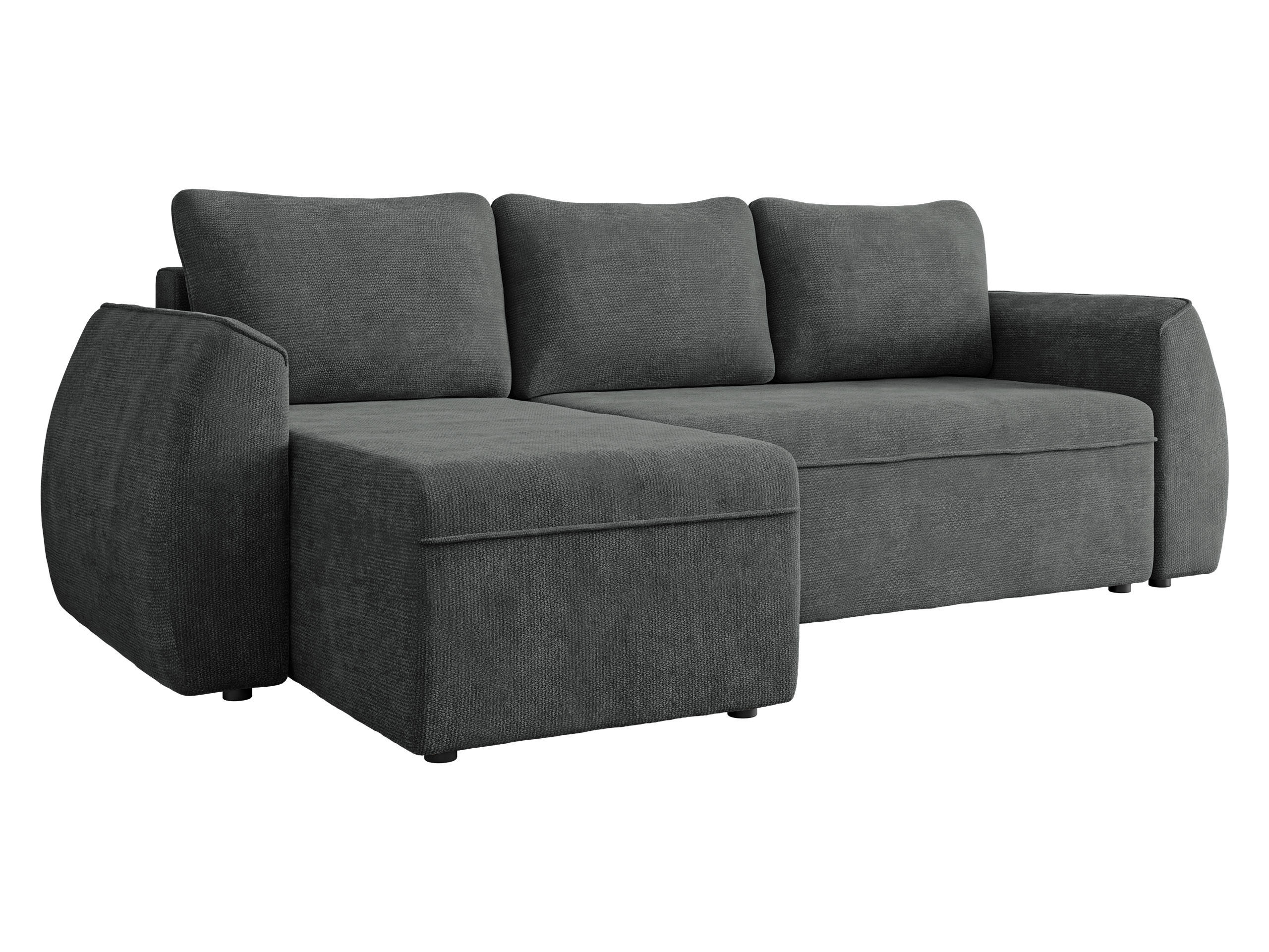 ECKSCHLAFSOFA Darlan - Schwarz/Graphitfarben, Holz/Kunststoff (245/143cm) - MIRJAN24