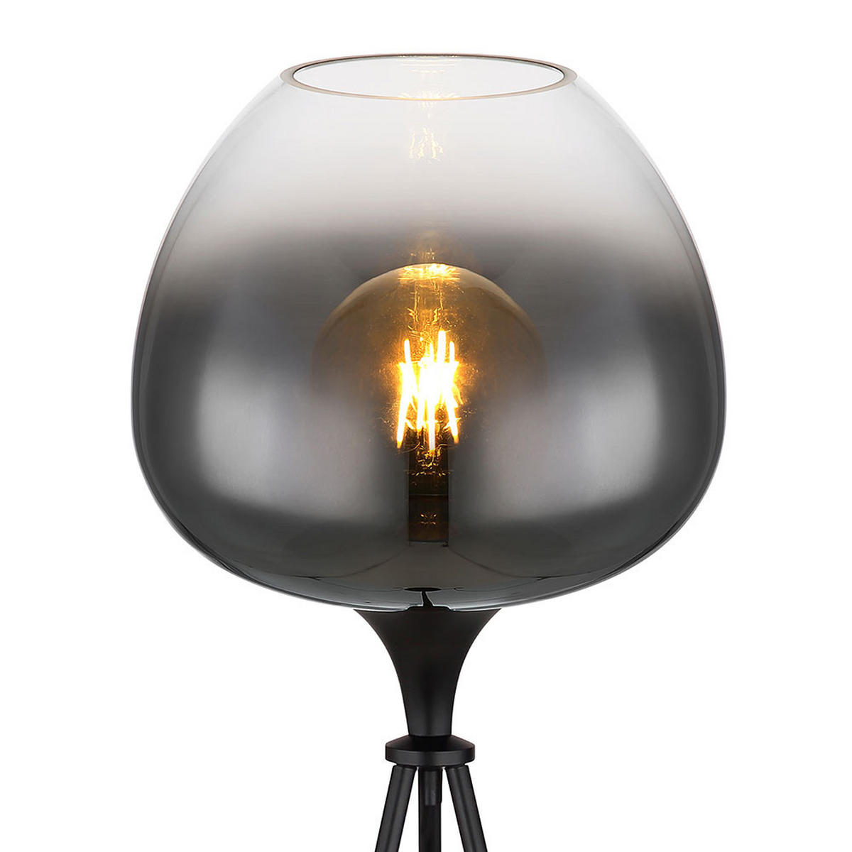 LED STEHLEUCHTE Metall Schwarz - Schwarz, Glas (65/65/145cm) - Globo Lighting