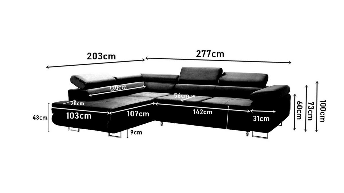 ECKSOFA Declan Mit Schlaffunktion - Beige, Holzwerkstoff/Textil (277/203cm) - Fun Möbel