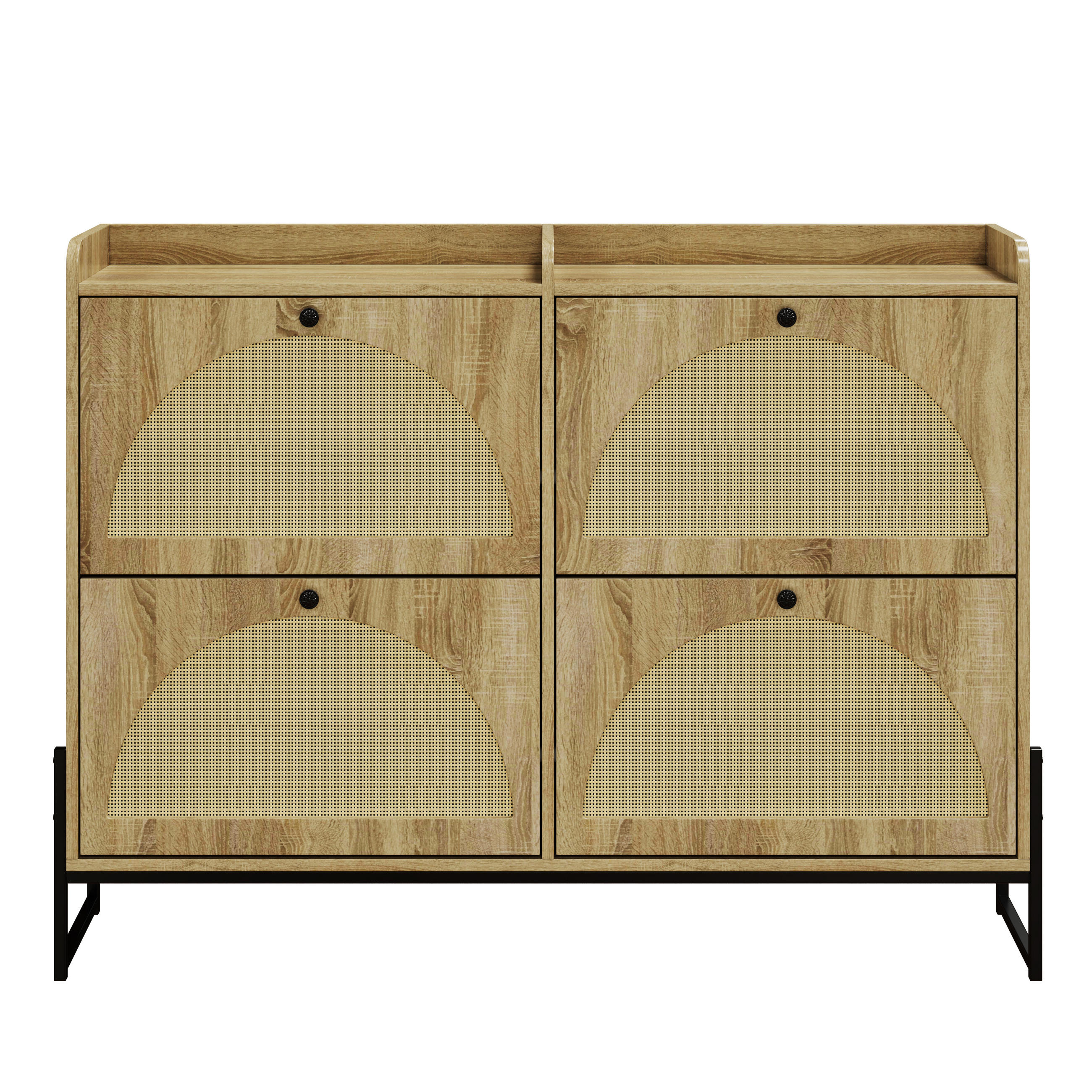 SCHUHSCHRANK 4 Klappen schmal - Naturfarben, Holzwerkstoff (118/91.5/25cm) - LEBENLANG