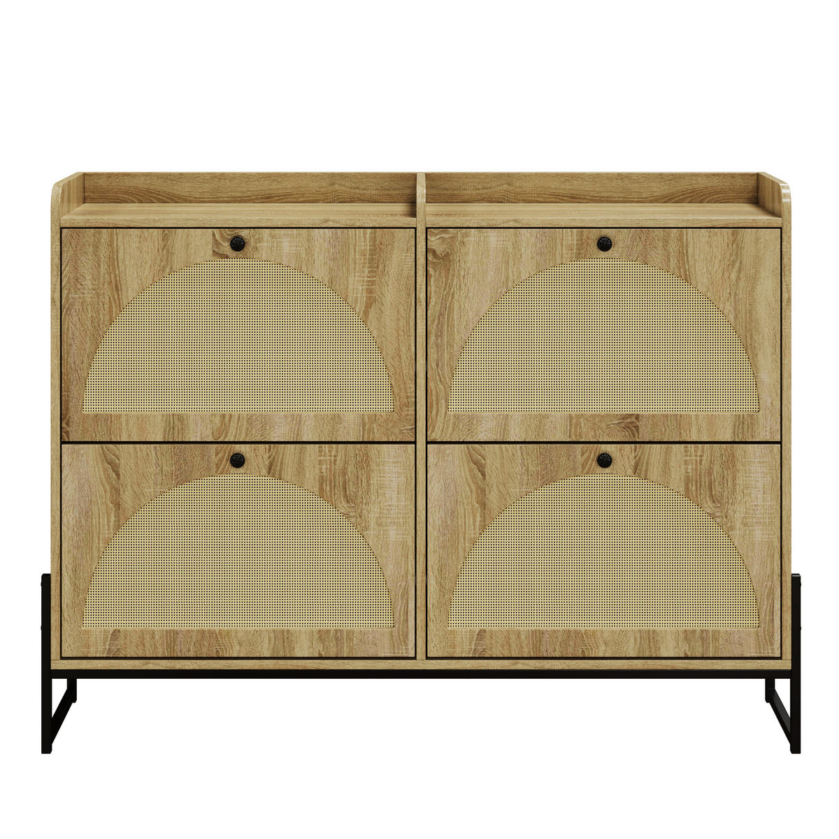 SCHUHSCHRANK 4 Klappen schmal - Naturfarben, Holzwerkstoff (118/91.5/25cm) - LEBENLANG