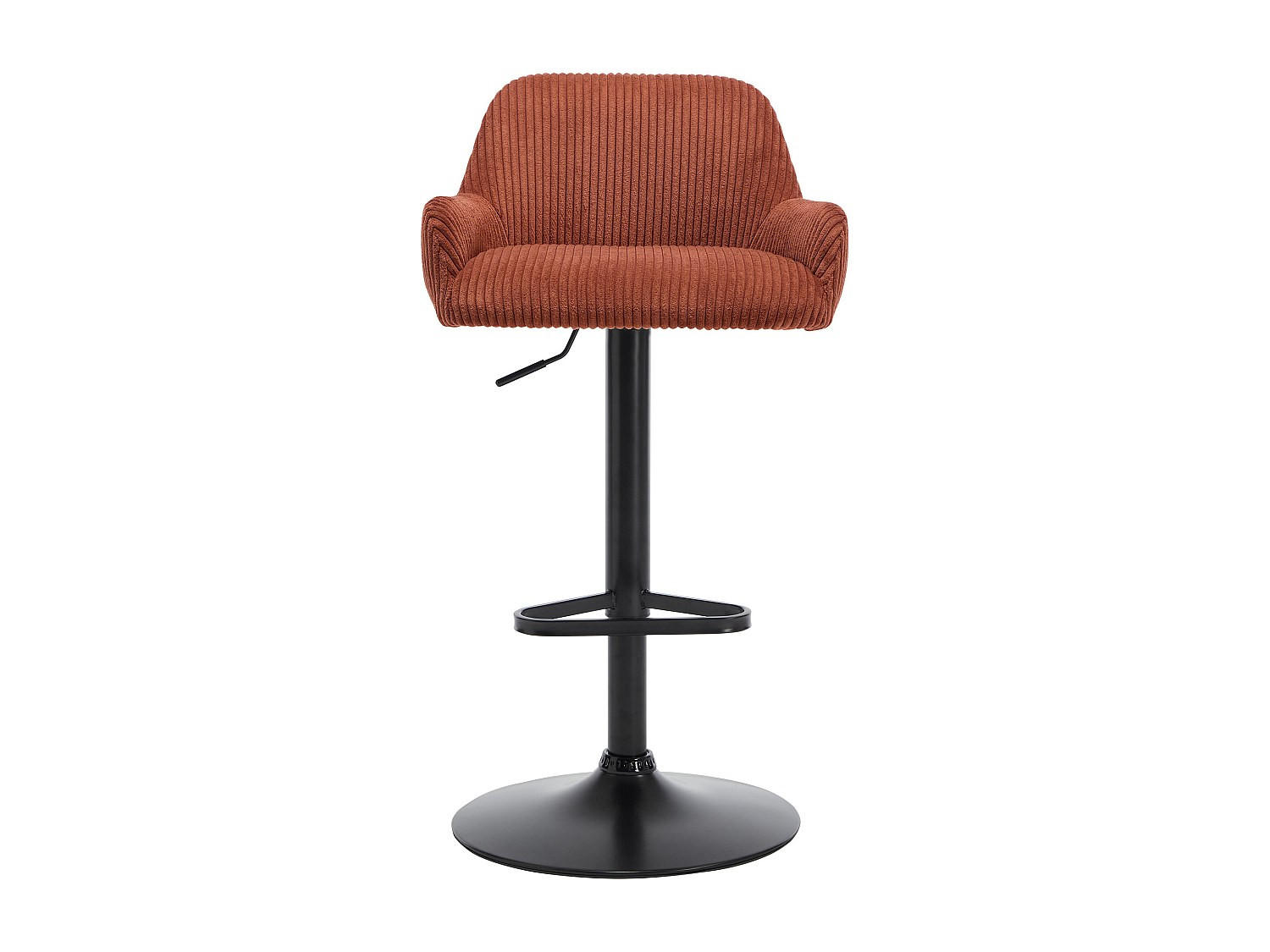 BARHOCKER - 51 cmcm x 49 cmcm - Samt - Terracotta - LILIYA - Terracotta, Textil (51/102/49cm) - Vente-Unique
