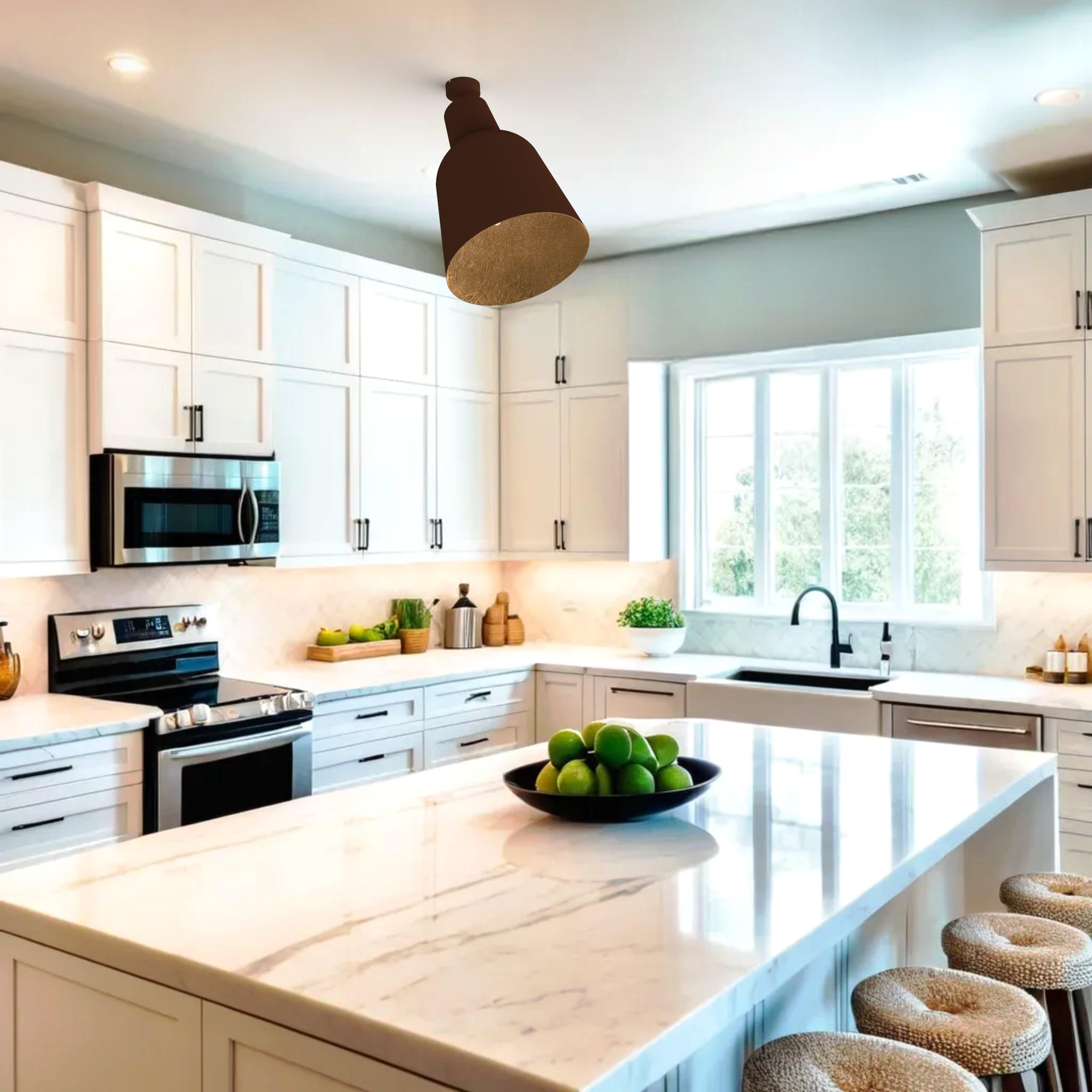 DECKENLEUCHTE - Goldfarben, Metall (33/33/42cm) - Lumicom