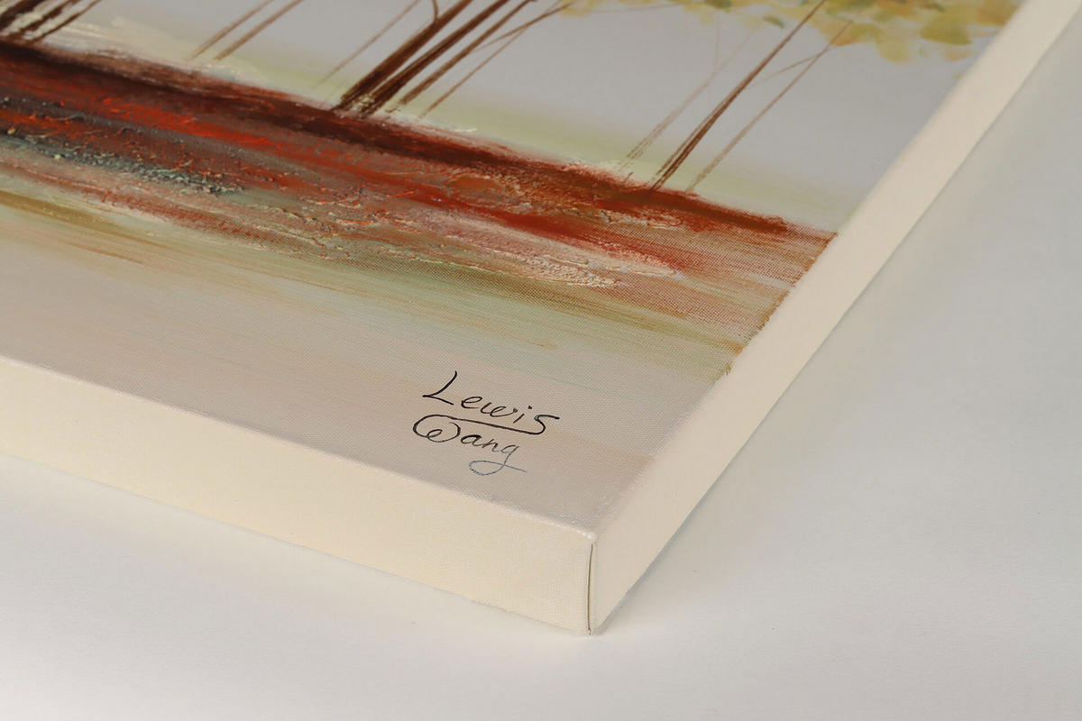 ÖLGEMÄLDE 120/80 cm - Gelb/Braun, Holz/Textil (1.9/80cm) - KUNSTLOFT