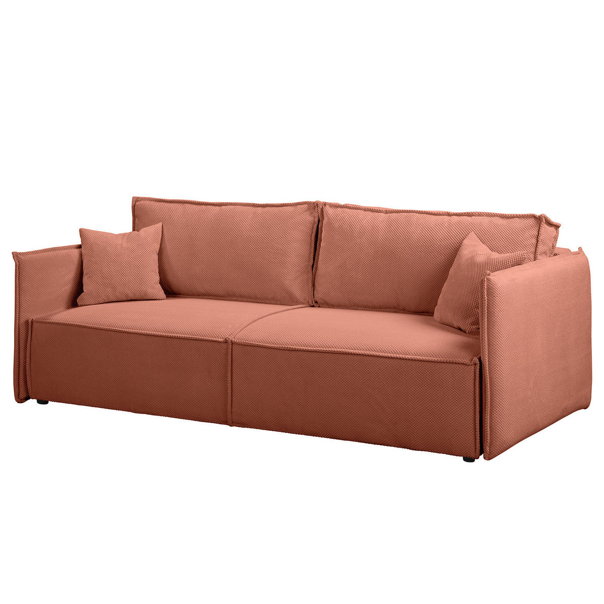 SCHLAFSOFA - Schwarz/Altrosa, Kunststoff/Textil (221/70/105cm) - home24