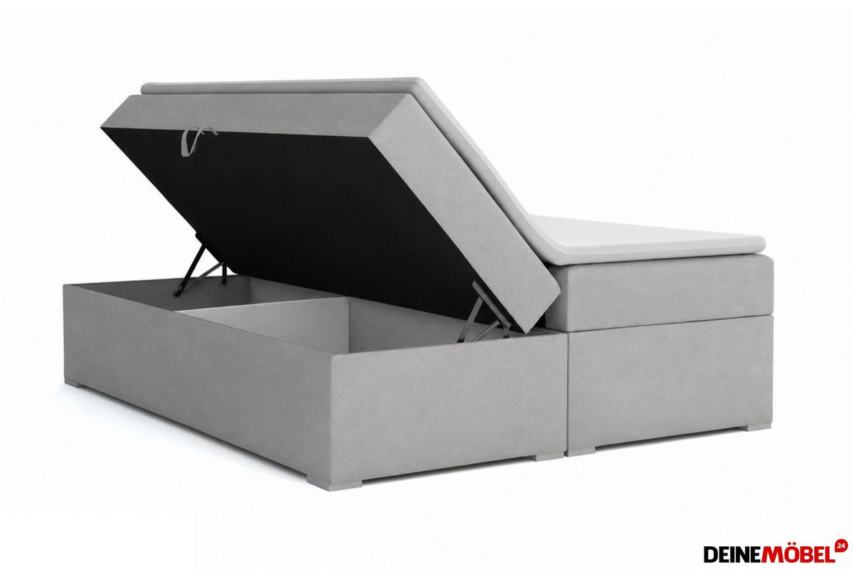 BOXBETT CYNTHIA 160/200 in Cord Creme H3 - Creme, Holz/Holzwerkstoff (160/200cm) - Deine Möbel 24