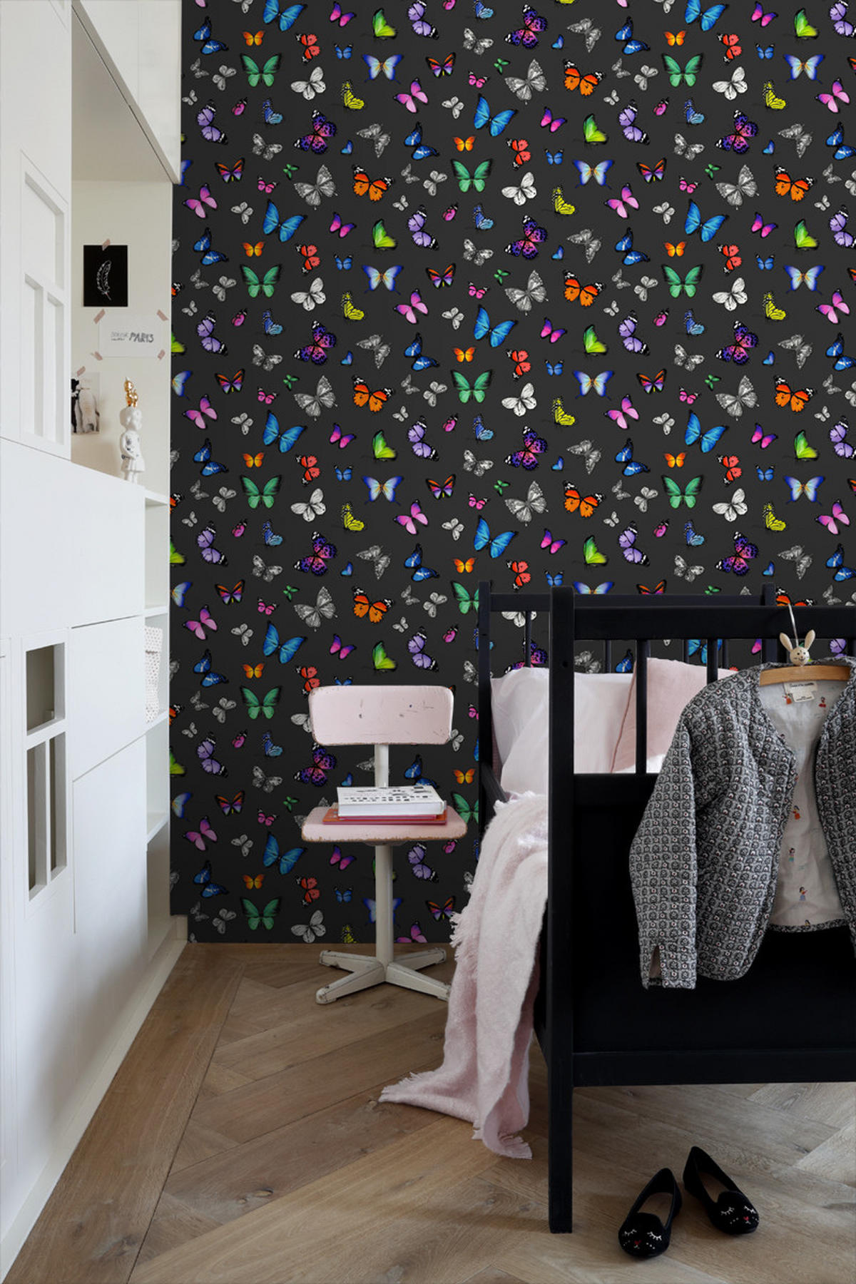 TAPETE Schmetterlinge 53 cm x 10.05 m - Schwarz, Papier (53/1000cm) - ESTAhome