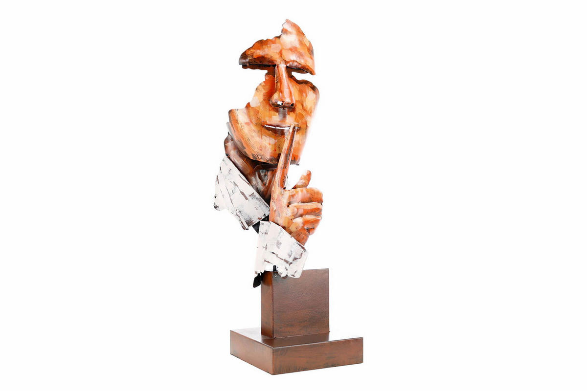 METALLSKULPTUR Beige 70/20 cm - Beige, Metall (2.07/20/20cm) - KUNSTLOFT