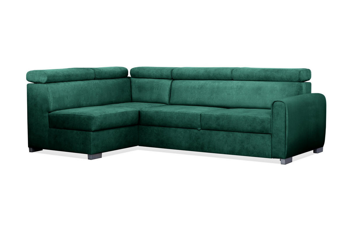 ECKSOFA Covo Grün, mit Schlaffunktion, linke seite - Grün, Holzwerkstoff (253/156cm) - Bettso