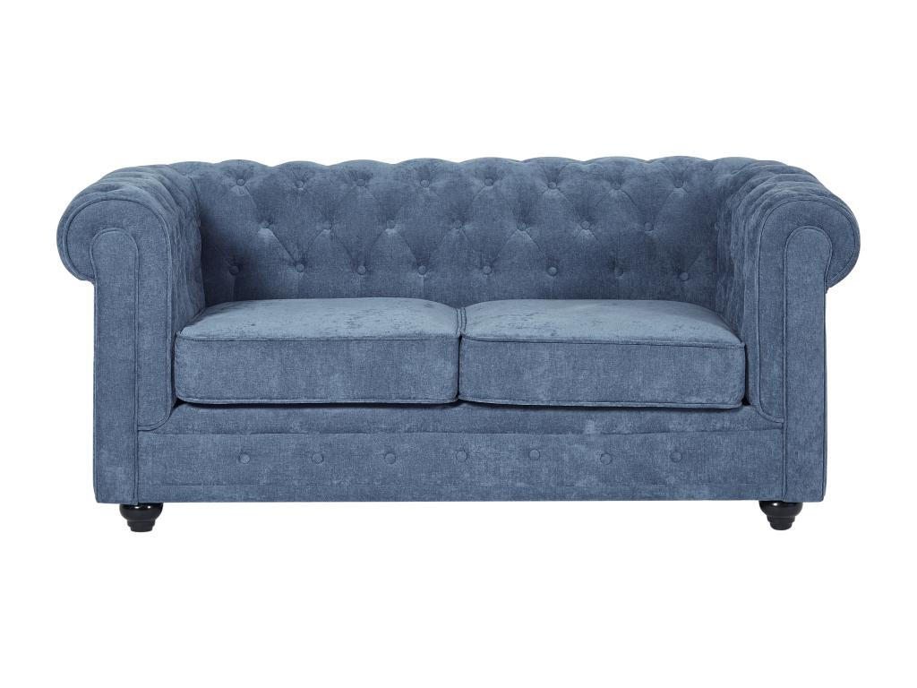 2-SITZER-SOFA - Stoff - Blau - CHESTERFIELD - Blau, Textil (88/72/168cm) - Vente-Unique