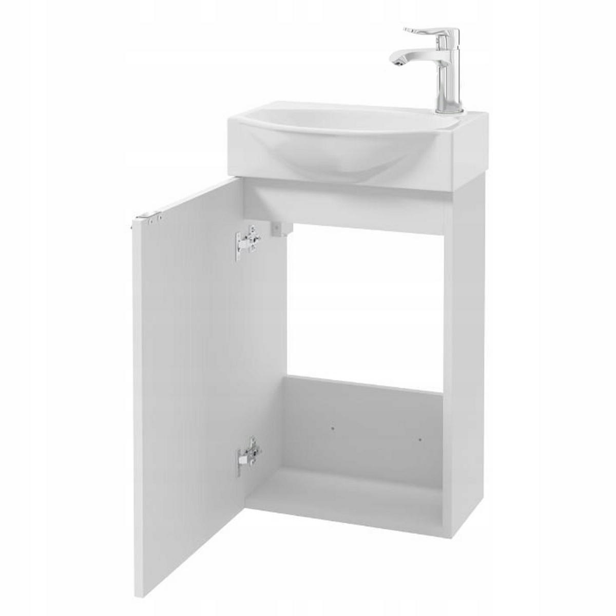 WASCHTISCHKOMBI 40cm mit Waschbecken + Armatur Weiß - Weiß, Holzwerkstoff (40/60/22cm) - Stamar