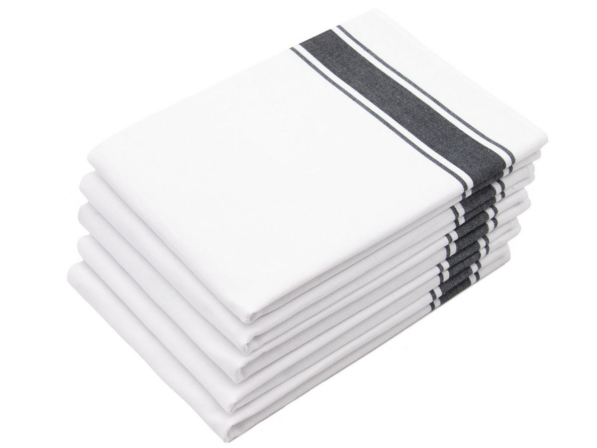 GESCHIRRTÜCHER, 5er-Set, 50x70 cm, 100% Baumwolle, Weiß - Weiß, Textil (50/70cm) - Zollner