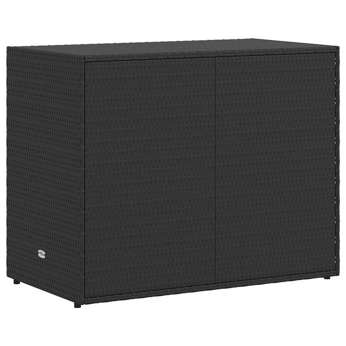 GARTENSCHRANK Schwarz 100/55,5/80 Cm Poly Rattan - Schwarz, Holzwerkstoff (55.5/80/100cm) - vidaXL